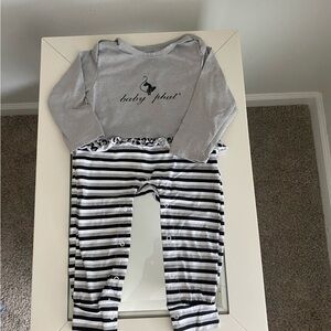 Baby Phat Gray & Black Striped Baby Pajama Set